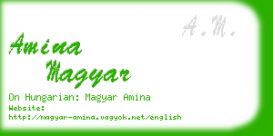 amina magyar business card